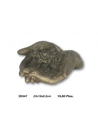 Manos decorativas color oro