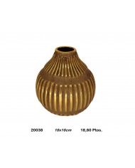 Jarrón decorativo negro con detalles plata