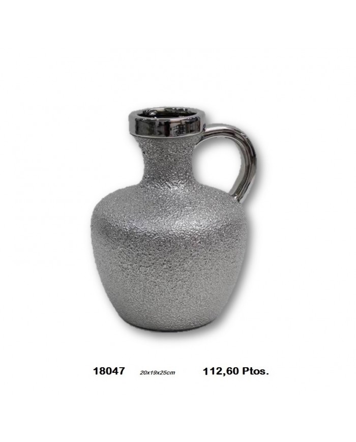 Jarrón decorativo color plata
