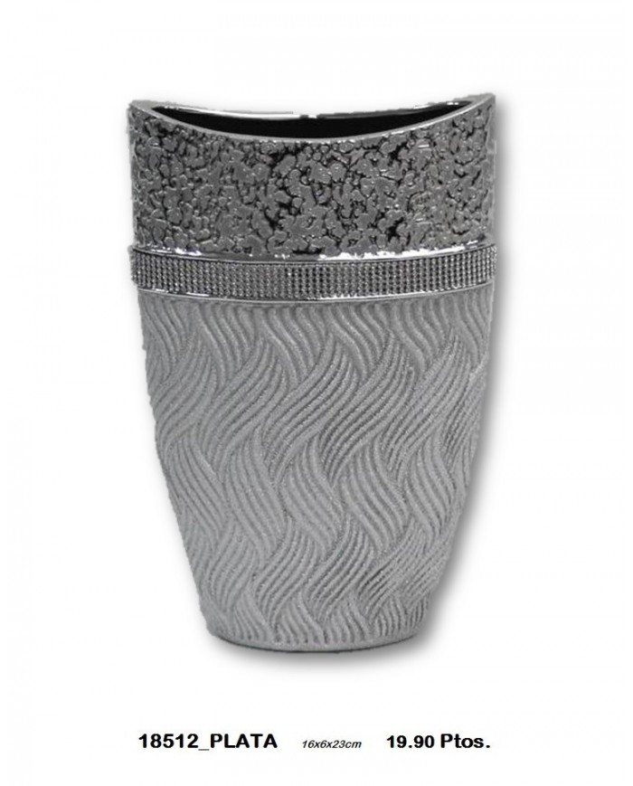 Jarrón decorativo color plata