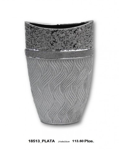 Jarrón decorativo color plata