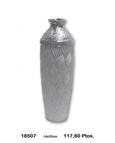 Jarrón decorativo color plata