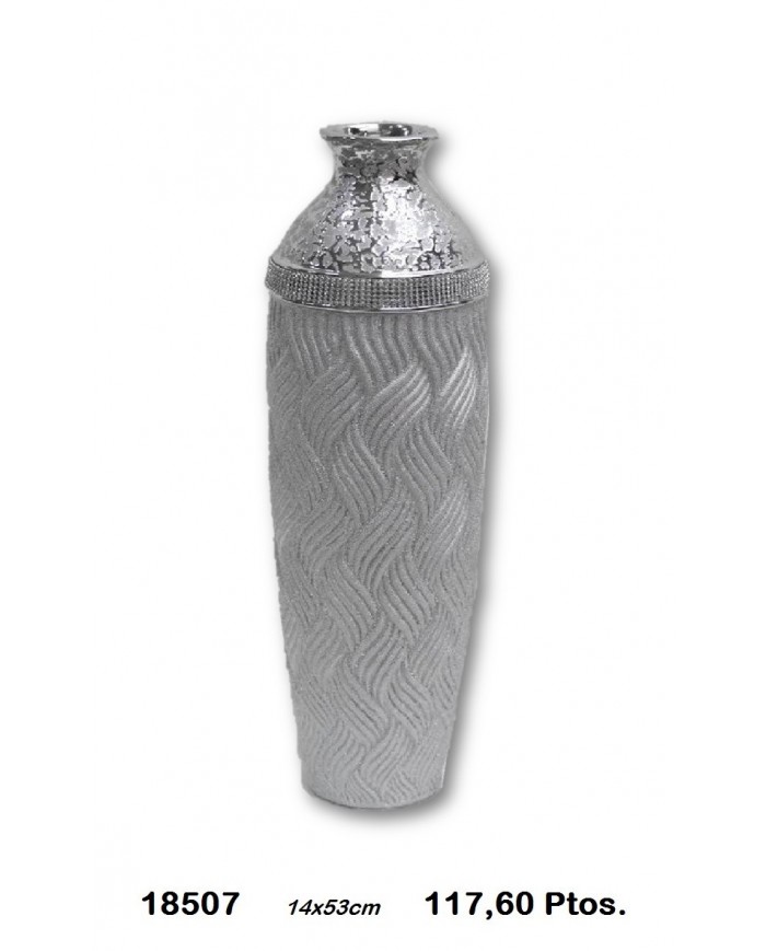 Jarrón decorativo color plata