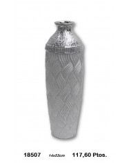 Jarrón decorativo color plata