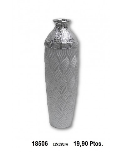 Jarrón decorativo color plata