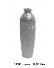Jarrón decorativo color plata