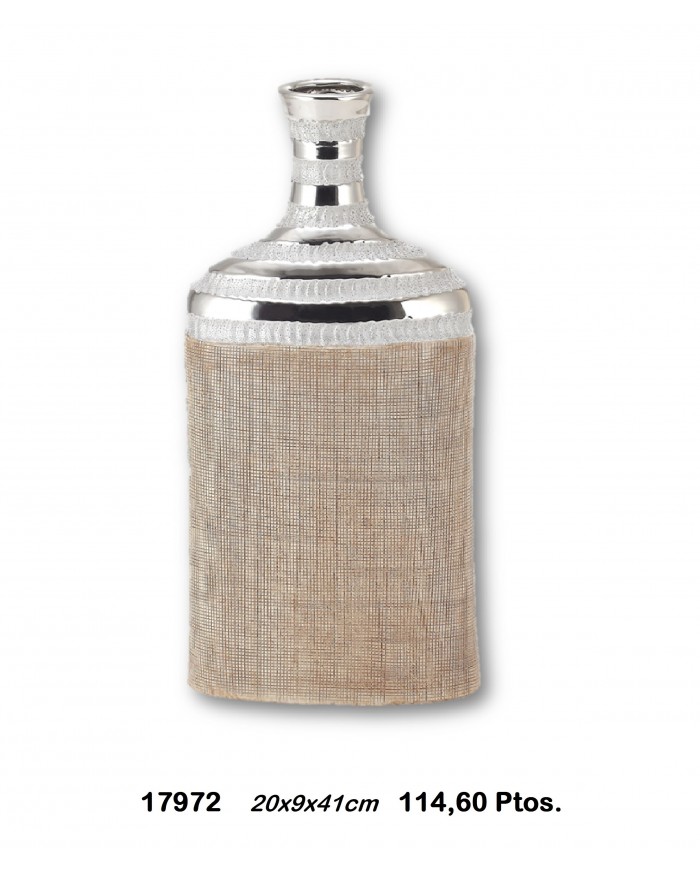 Jarrón decorativo color plata