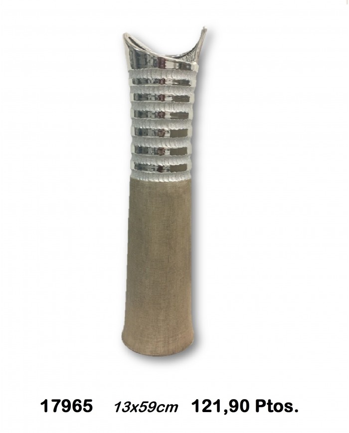 Jarrón decorativo color plata