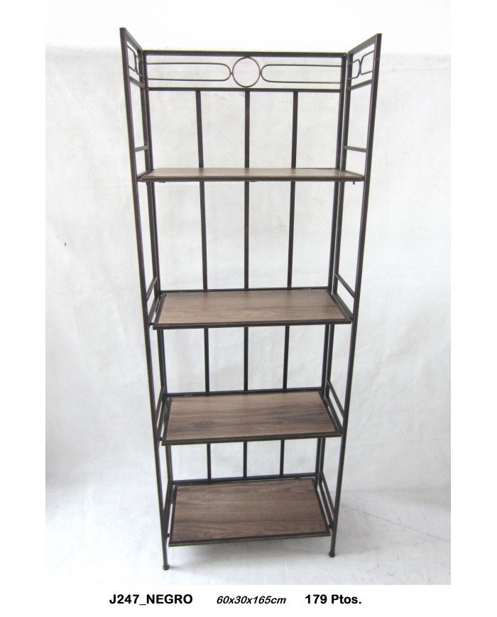 Estantería metálica alta color negro