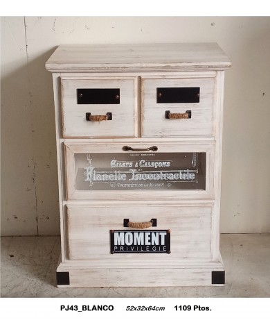 Mueble cajones decorativo color blanco