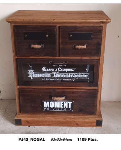 Mueble cajones decorativo color nogal