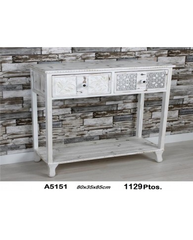 Mueble auxiliar detalles cajones color blanco