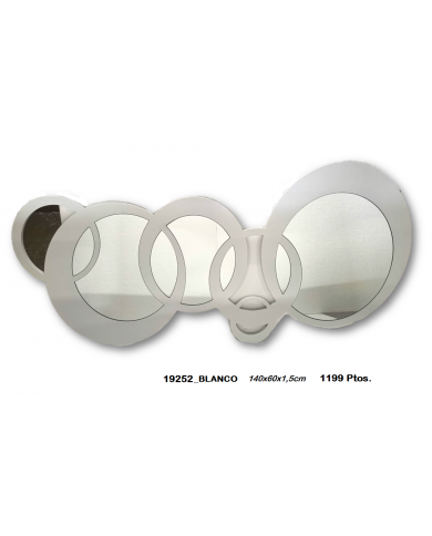 Espejo decorativo circulos color blanco
