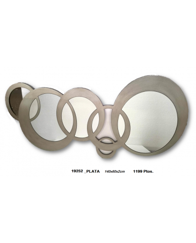 Espejo decorativo circulos color plata