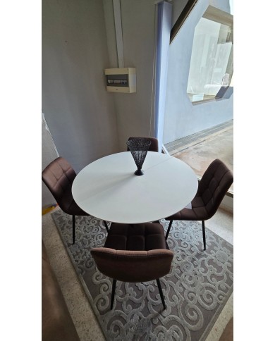 Pack mesa redonda cerrada-extensible ovalada + 4 sillas