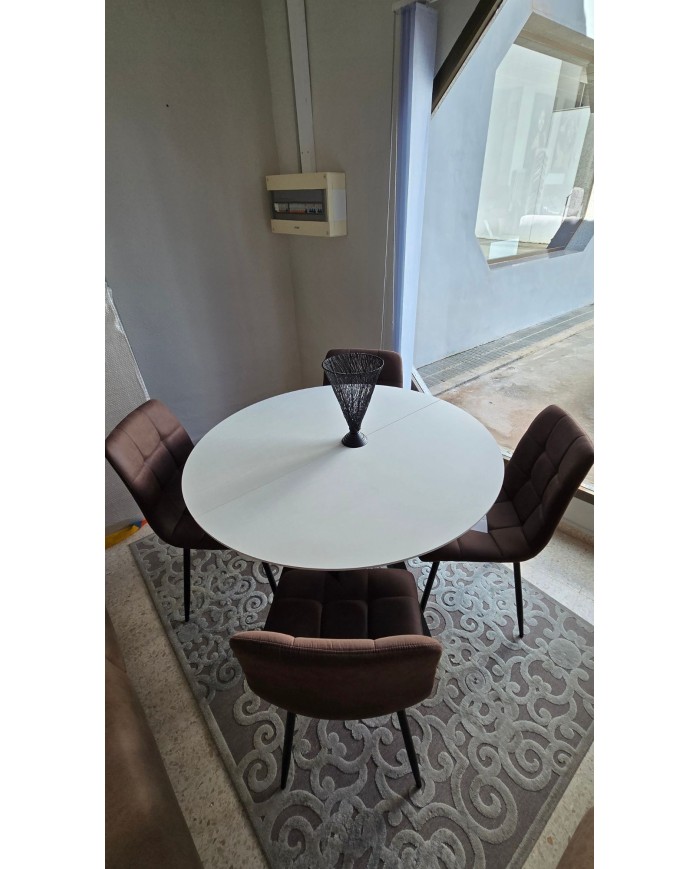 Pack mesa redonda cerrada-extensible ovalada + 4 sillas