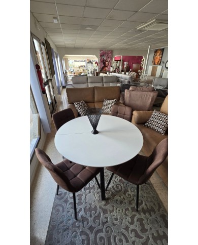 Pack mesa redonda cerrada-extensible ovalada + 4 sillas