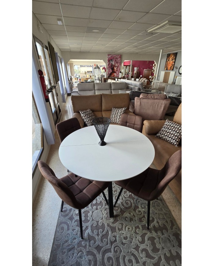 Pack mesa redonda cerrada-extensible ovalada + 4 sillas