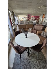 Pack mesa redonda cerrada-extensible ovalada + 4 sillas