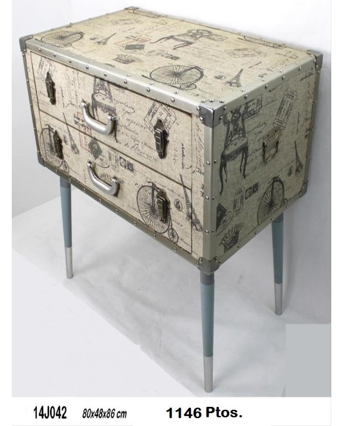 Mesita auxiliar decorativa maleta