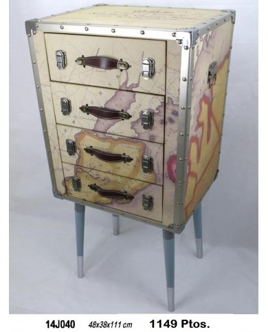 Mesita auxiliar decorativa mapa