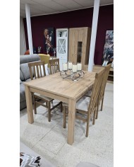 Conjunto Roble - Mesa extensible y sillas de madera