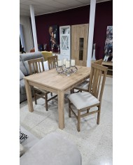 Conjunto Roble - Mesa extensible y sillas de madera