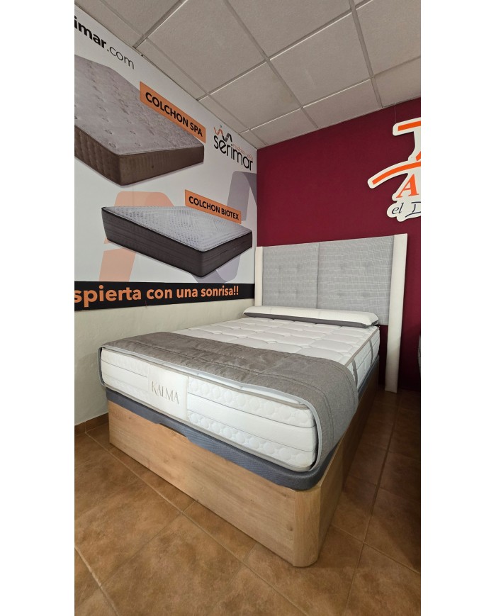 Conjunto canape madera gran capacidad+colchon muelle ensacado+visco