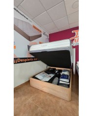 Conjunto canape madera gran capacidad+colchon muelle ensacado+visco