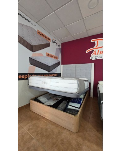 Conjunto canape madera gran capacidad+colchon muelle ensacado+visco