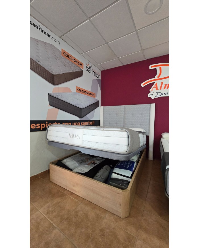 Conjunto canape madera gran capacidad+colchon muelle ensacado+visco