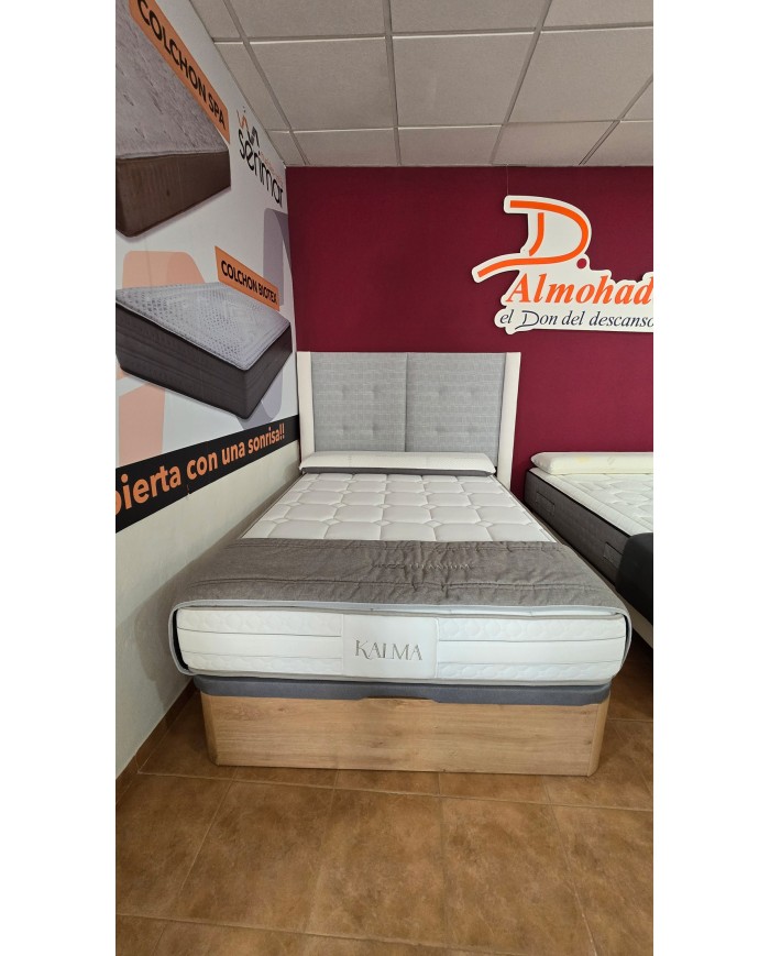 Conjunto canape madera gran capacidad+colchon muelle ensacado+visco