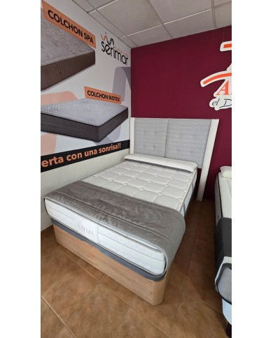 Conjunto canape madera gran capacidad+colchon muelle ensacado+visco