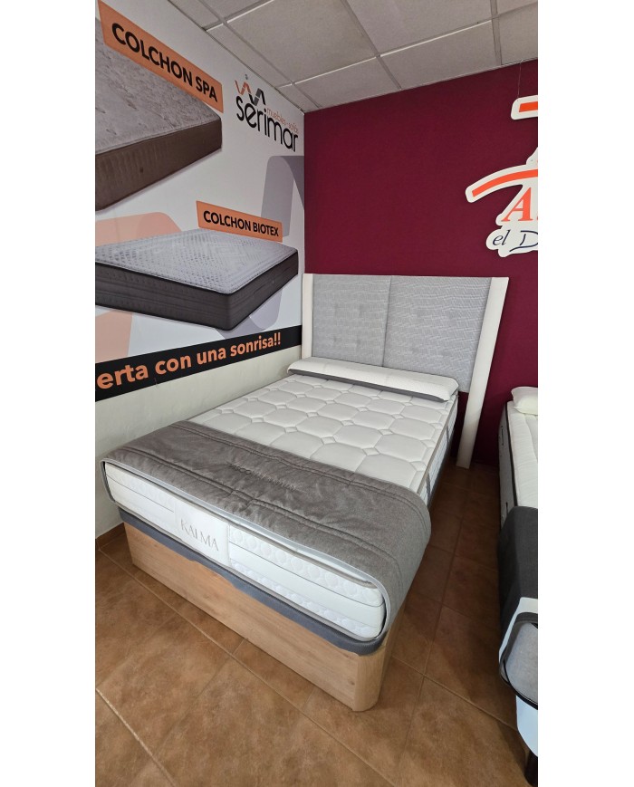 Conjunto canape madera gran capacidad+colchon muelle ensacado+visco