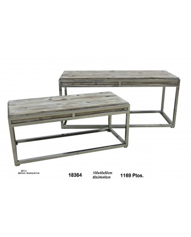 Juego de mesas metálicas