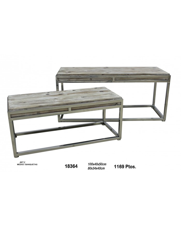 Juego de mesas metálicas