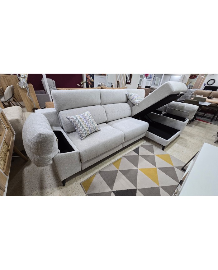 Chaise longue respaldo reclinable y asientos deslizantes de carro