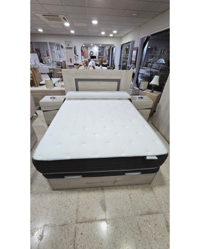 Conjunto canapé de madera y colchón 150x190cm