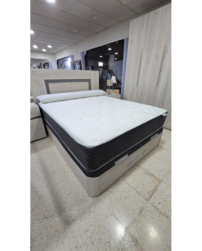 Conjunto canapé de madera y colchón 150x190cm