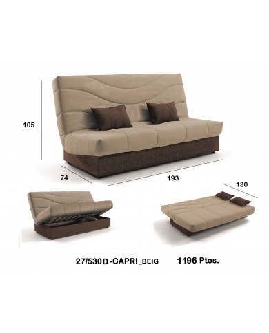 Sofá cama marrón beige