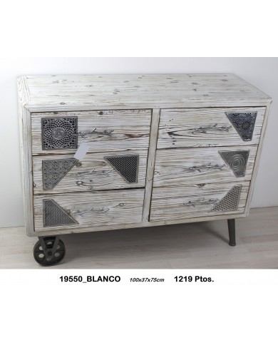 Mueble auxiliar decorativo  detalles plata