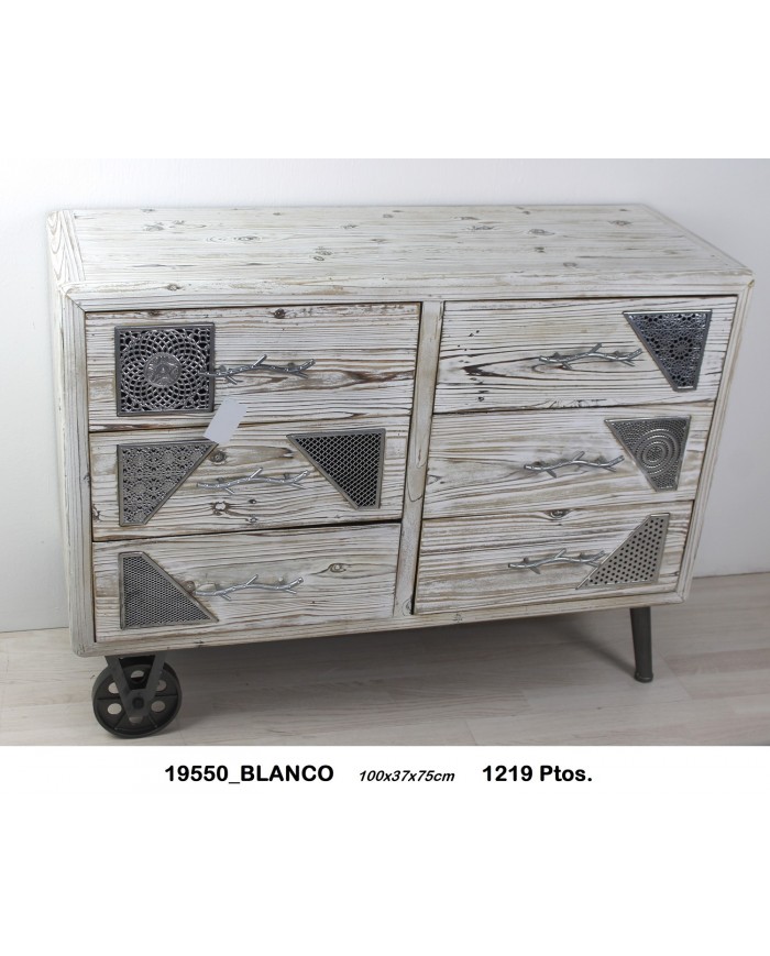 Mueble auxiliar decorativo  detalles plata