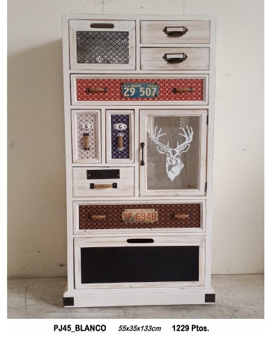 Mueble decorativo cajones color blanco