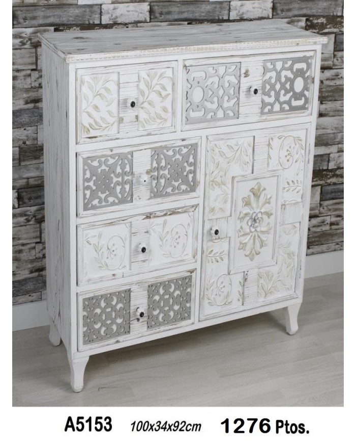 Cómoda decorativa color blanco