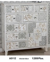 Mueble auxiliar  decorativo baldas, dos cajones, dos puertas