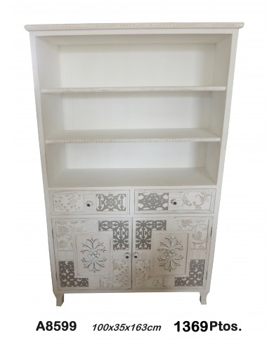 Mueble auxiliar  decorativo baldas, dos cajones, dos puertas