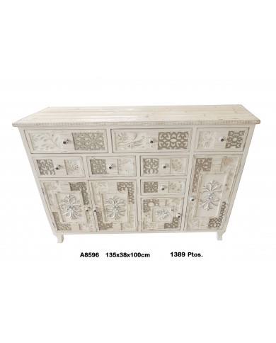 Aparador decorativo cajones color blanco