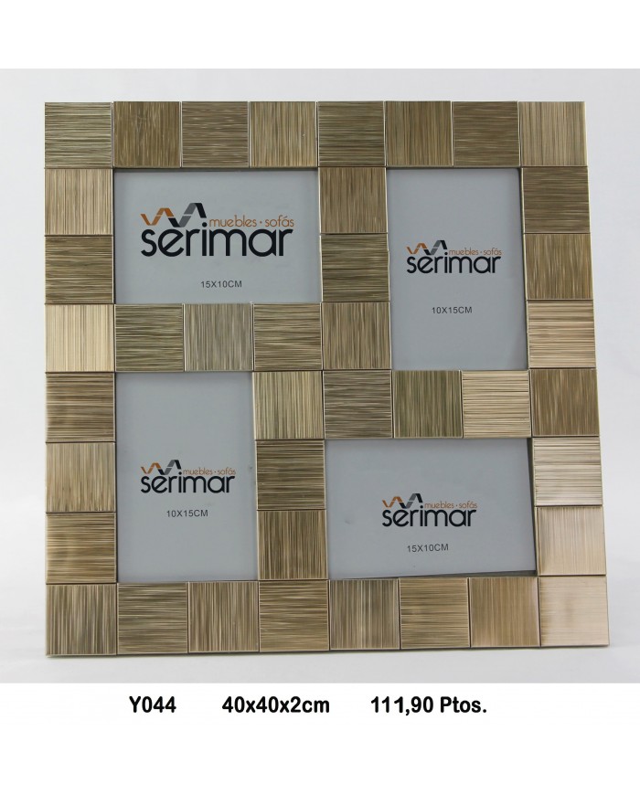 Portafotos múltiple decorativo color oro