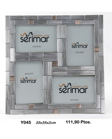 Portafotos múltiple decorativo color plata