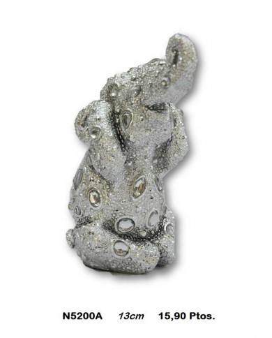 Elefante decorativo plata detalles cristal